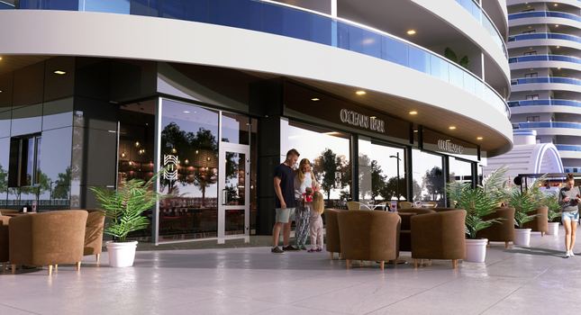 Ocean Life Residence kafe ve sosyal alan